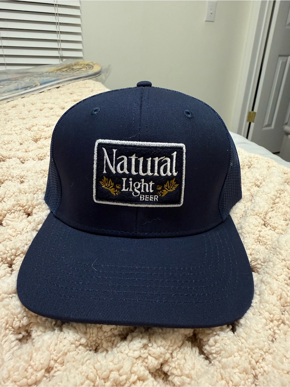 Natural Light Beer Navy Trucker Hat
